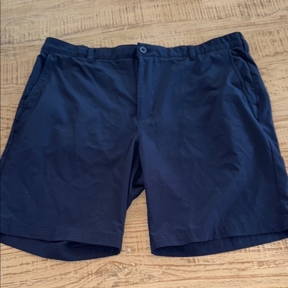 Izod Blue Flat Front Shorts Casual Cotton Blend